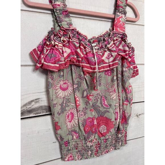 NWT Jennifer Grace Sleeveless Top Size MED Ruffles Floral - Picture 6 of 6